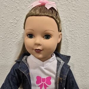 Madame ALEXANDER 18" TALL DOLL Stylish Denim Doll with Pink Accents